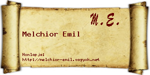Melchior Emil névjegykártya